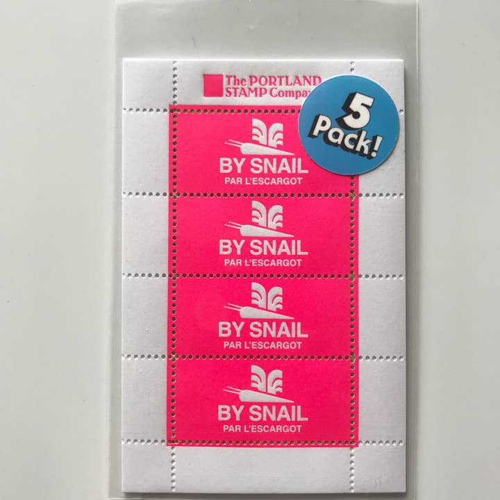 The Portland Stamp Company - Wholesale Rubber/Decorative Stamp - By Snail - Escarglo - Lick & Stick Stamps- 5-pack
