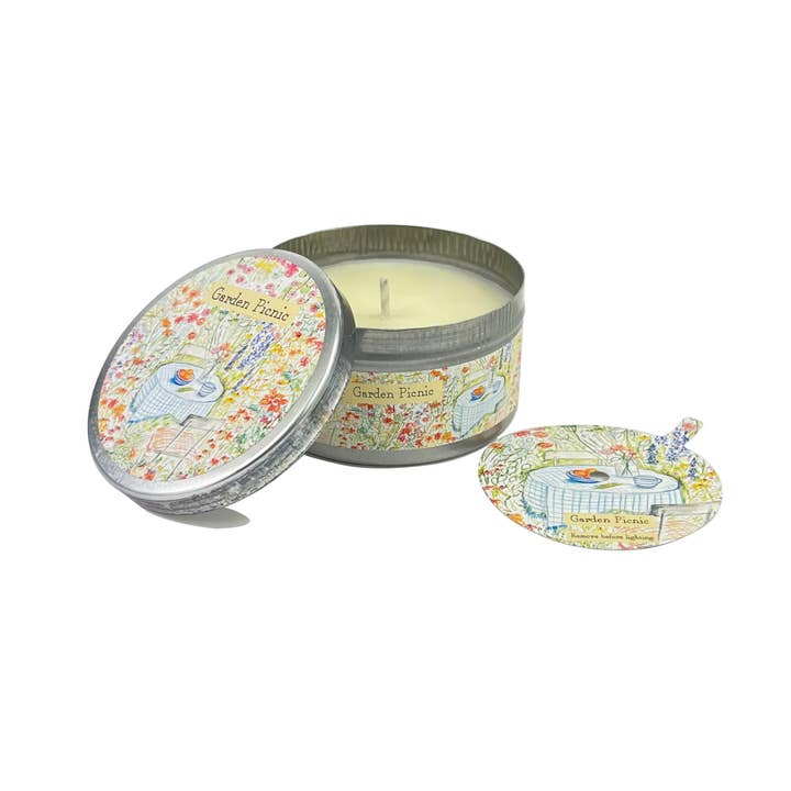 Heaven Scent Incense Ltd - Wholesale Travel Candles - NEW! Summer Range - Illustrated 100ml Tin & Dust Cover