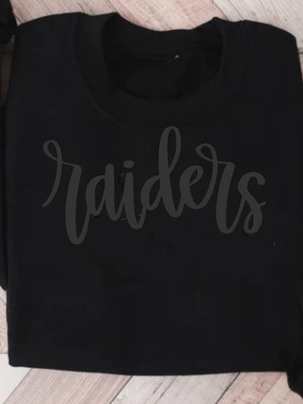 Raiders Black On Black Puff Ink Graphic Tee or Hoodie and other Purchase Wholesale raiders. Free Returns & Net 60 Terms on Faire trending on Faire.
