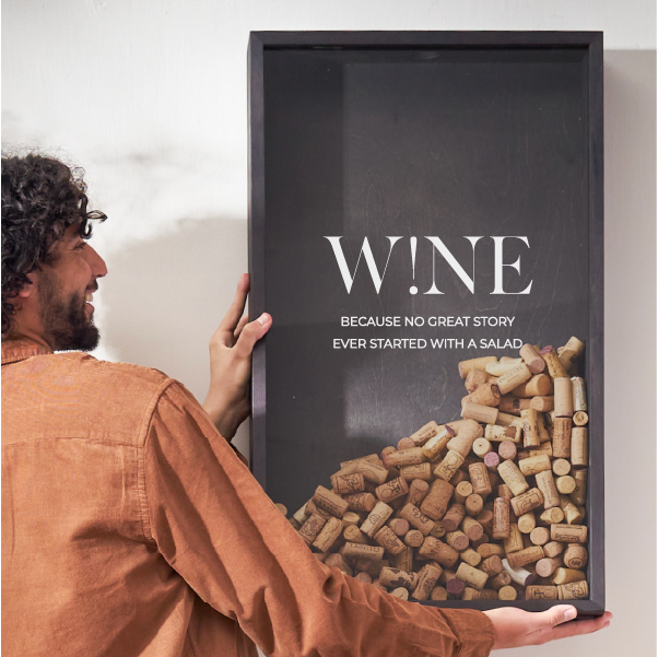 The Corkbox Company - Wholesale Wine Cork Holder - Bar Decor „Wine!” Wine Cork Storage, Wine Gift7