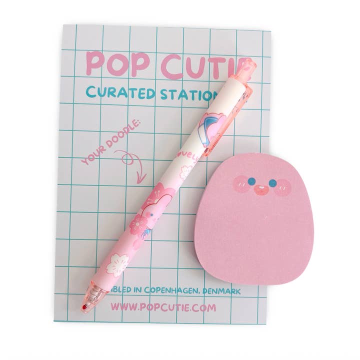 Pop Cutie Accessories & Gifts - Europe - Wholesale Stationery/Notecard Set - Pink Dot Stationery Set - Memo Pen - Stocking Stuffers3