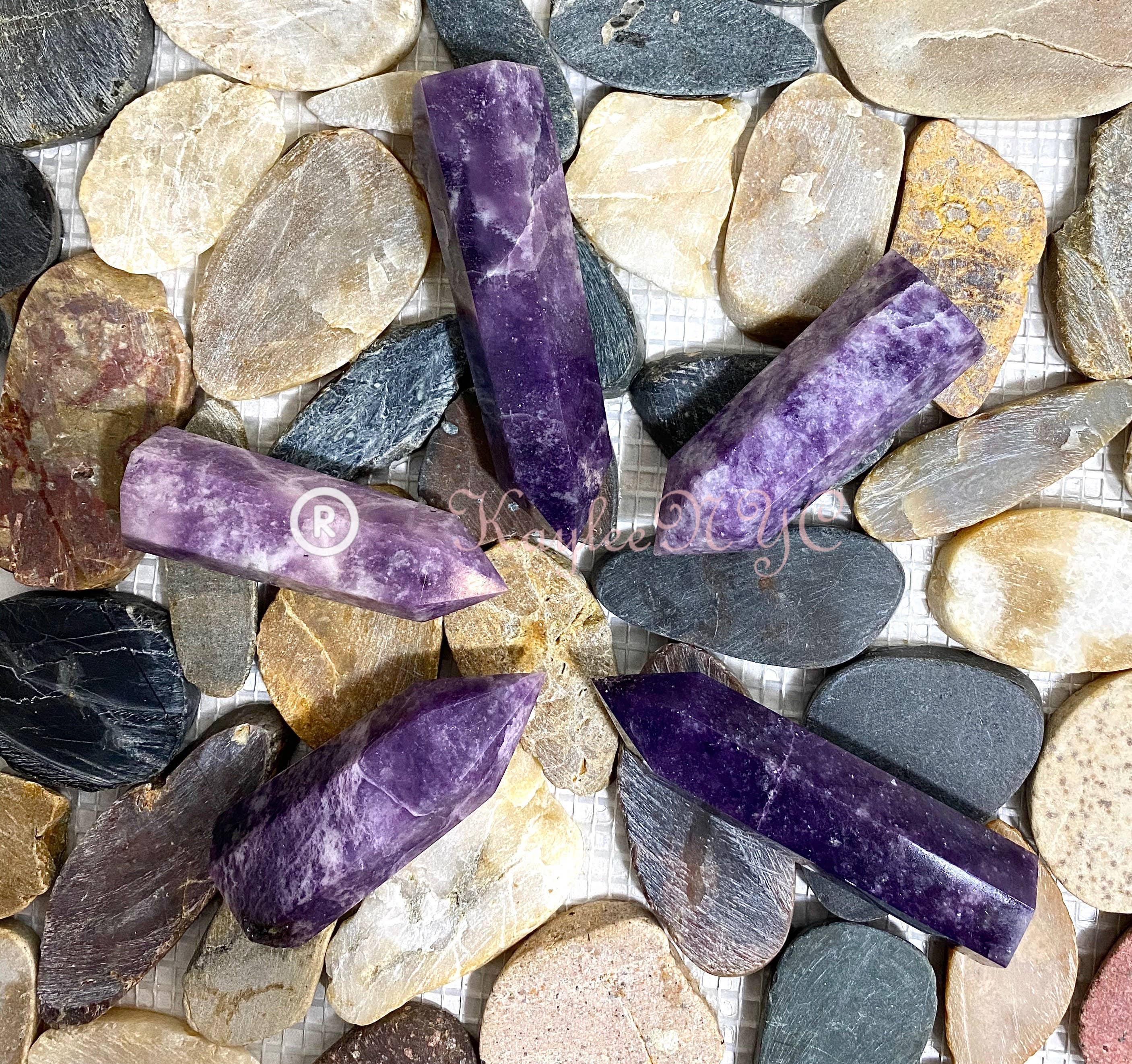 KayleeNYC - Wholesale Spiritual Stone/Crystal - Wholesale Lot 1 lb Natural Lepidolite Tower Obelisk Point Wand Crystal Energy Healing7
