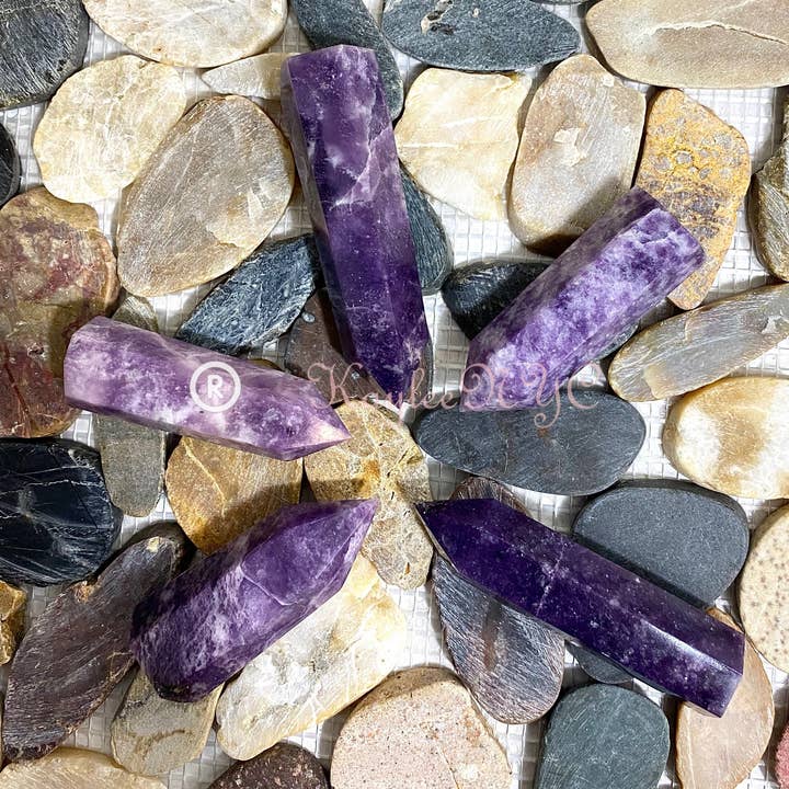 KayleeNYC - Wholesale Spiritual Stone/Crystal - Wholesale Lot 1 lb Natural Lepidolite Tower Obelisk Point Wand Crystal Energy Healing7
