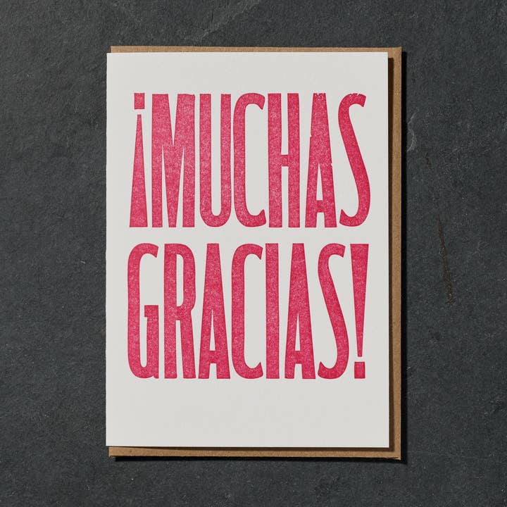 Muchas Gracias för wholesale av Etc. Letterpress