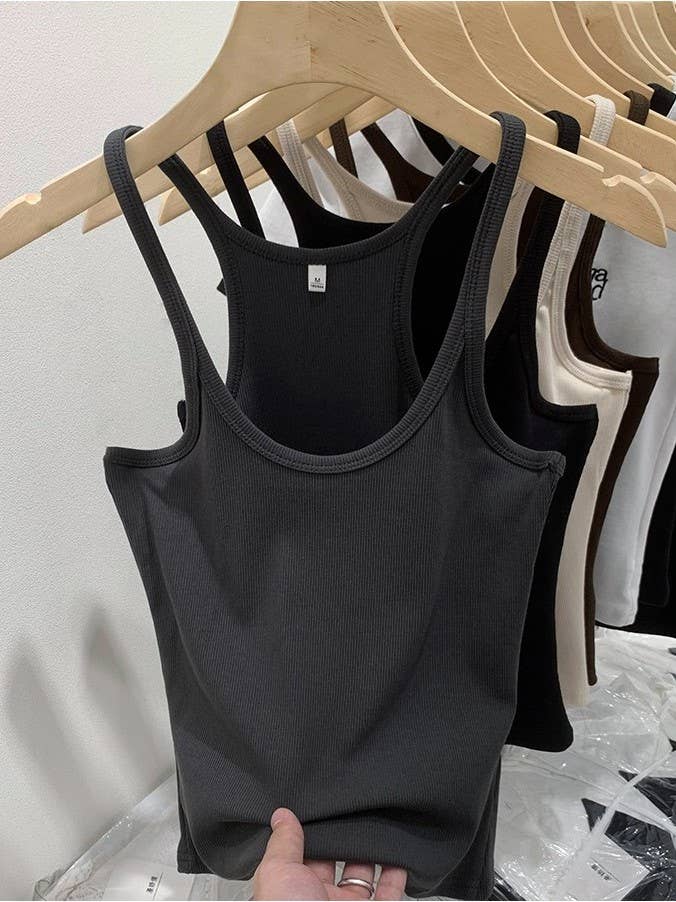 Rosa Clothing - Wholesale Tank Top - Women's - 2025 summer Basic daily rib fitted Racerback tank top8