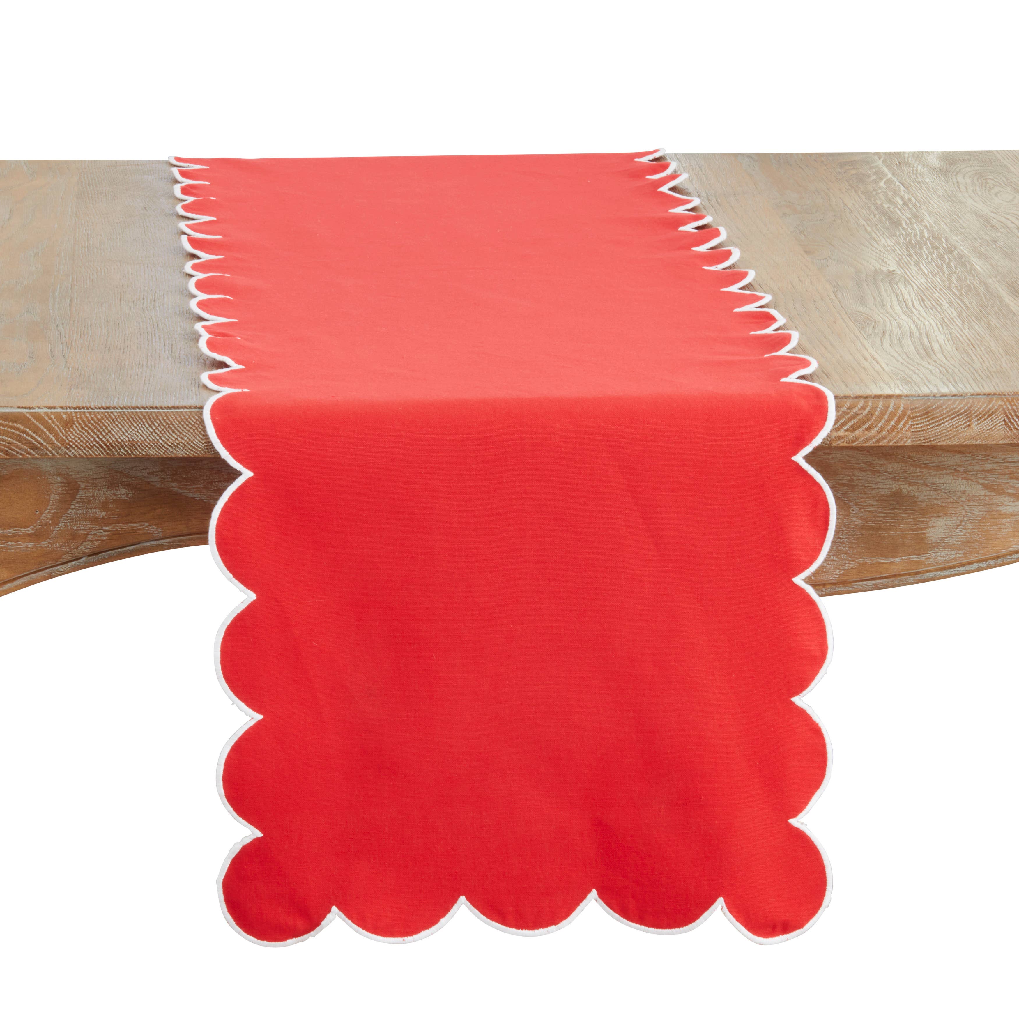 Saro Lifestyle - Wholesale Table Runner - Cotton Scalloped Table Runner8