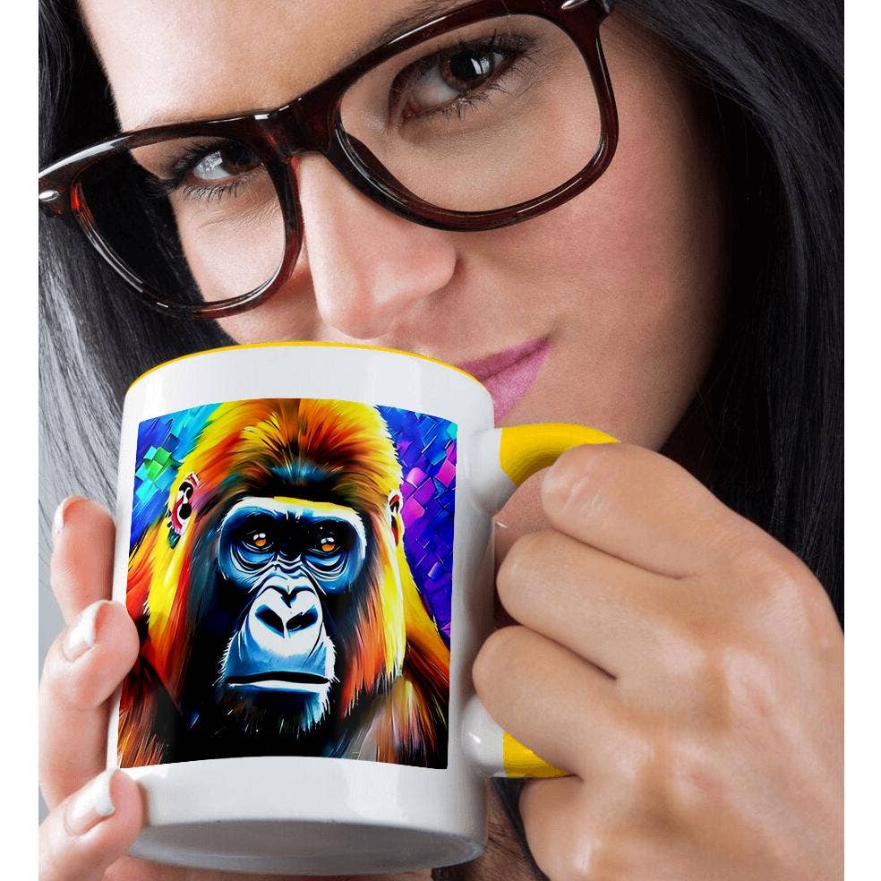 3dRose - Wholesale Coffee Mug - 3dRose, Cool gorilla ape. Colorful digital painting, gift, card or print, Mug1