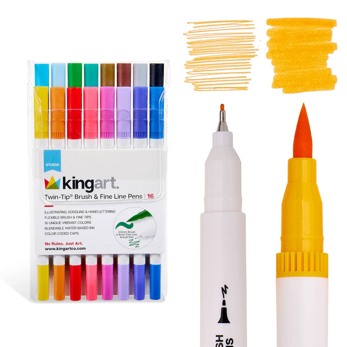 KINGART – wholesale Marker – Twin-Tip™ Brush & Fine Coloring Markers 16 Colors0