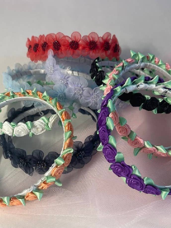 Flower Girl Floral Bun Wrap Various Colors for wholesale by Lace and Grace Veils