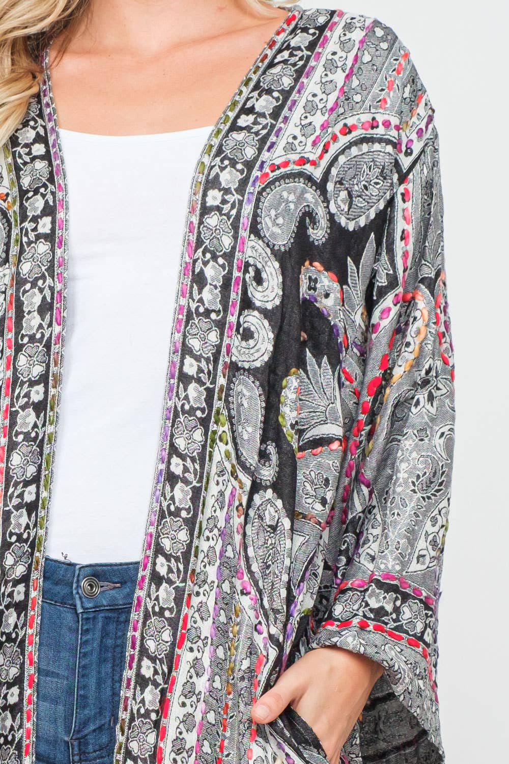 Raj Trading & Imports (USA) Inc. – wholesale Kimono – Women's – Ruth Thick Stitch Duster3