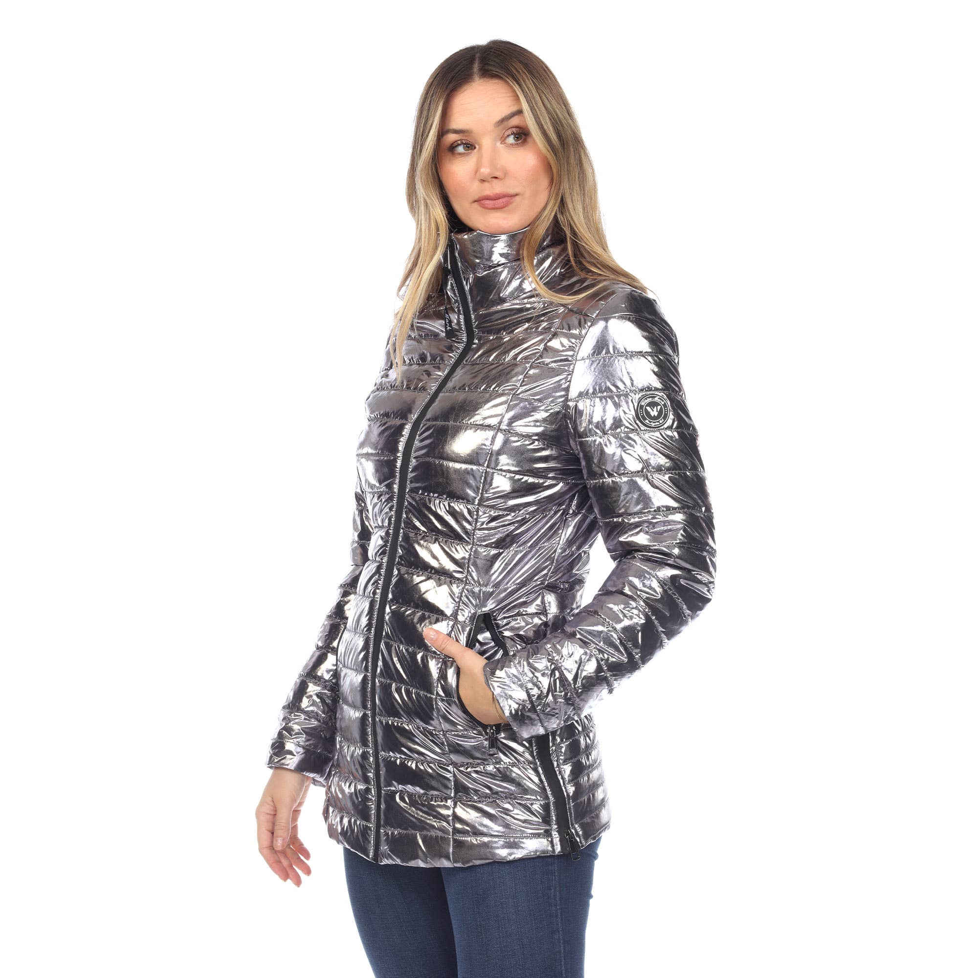 WHITE MARK - Wholesale Puffer Jacket - Women's - Women's Metallic Puffer Coat13
