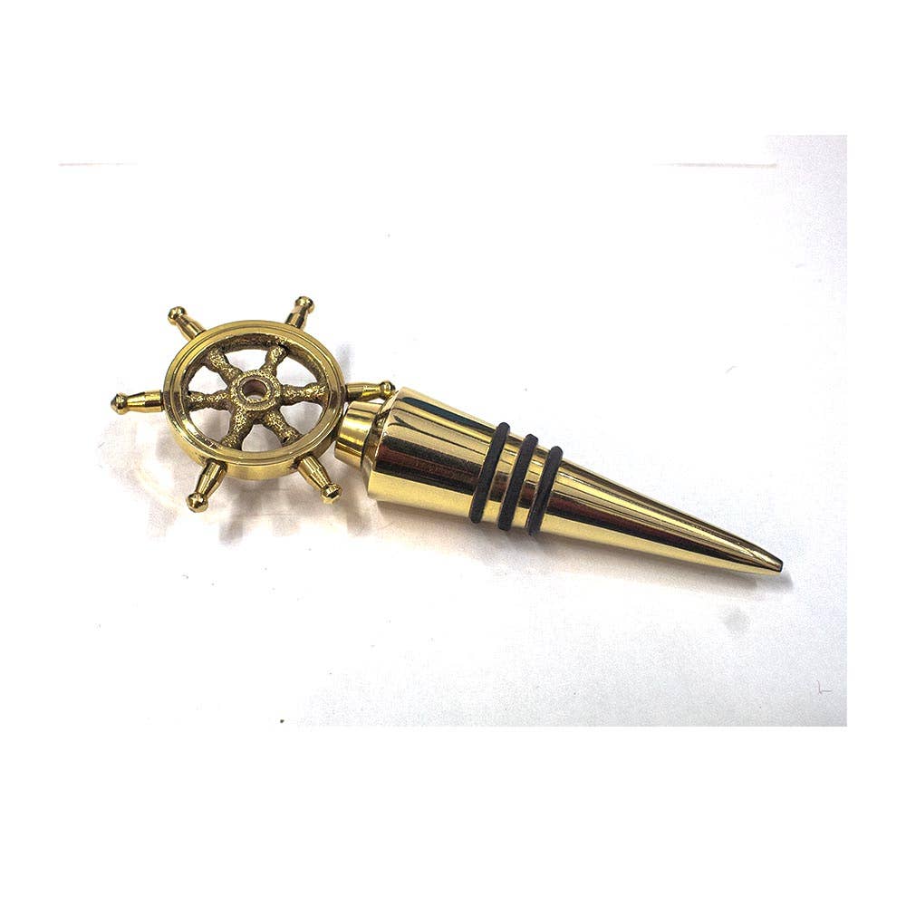 HHH Designs - Wholesale Wine Stopper - 120mm Nautical Brass Bottle Stopper (Ship Wheel Design), eac2