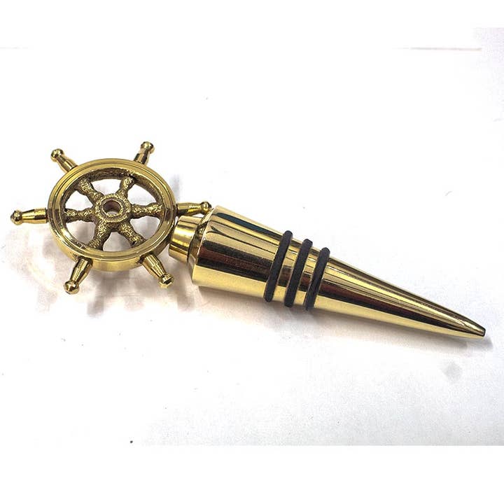 HHH Designs - Wholesale Wine stopper - 120mm Nautical Brass Bottle Stopper (Ship Wheel Design), eac2