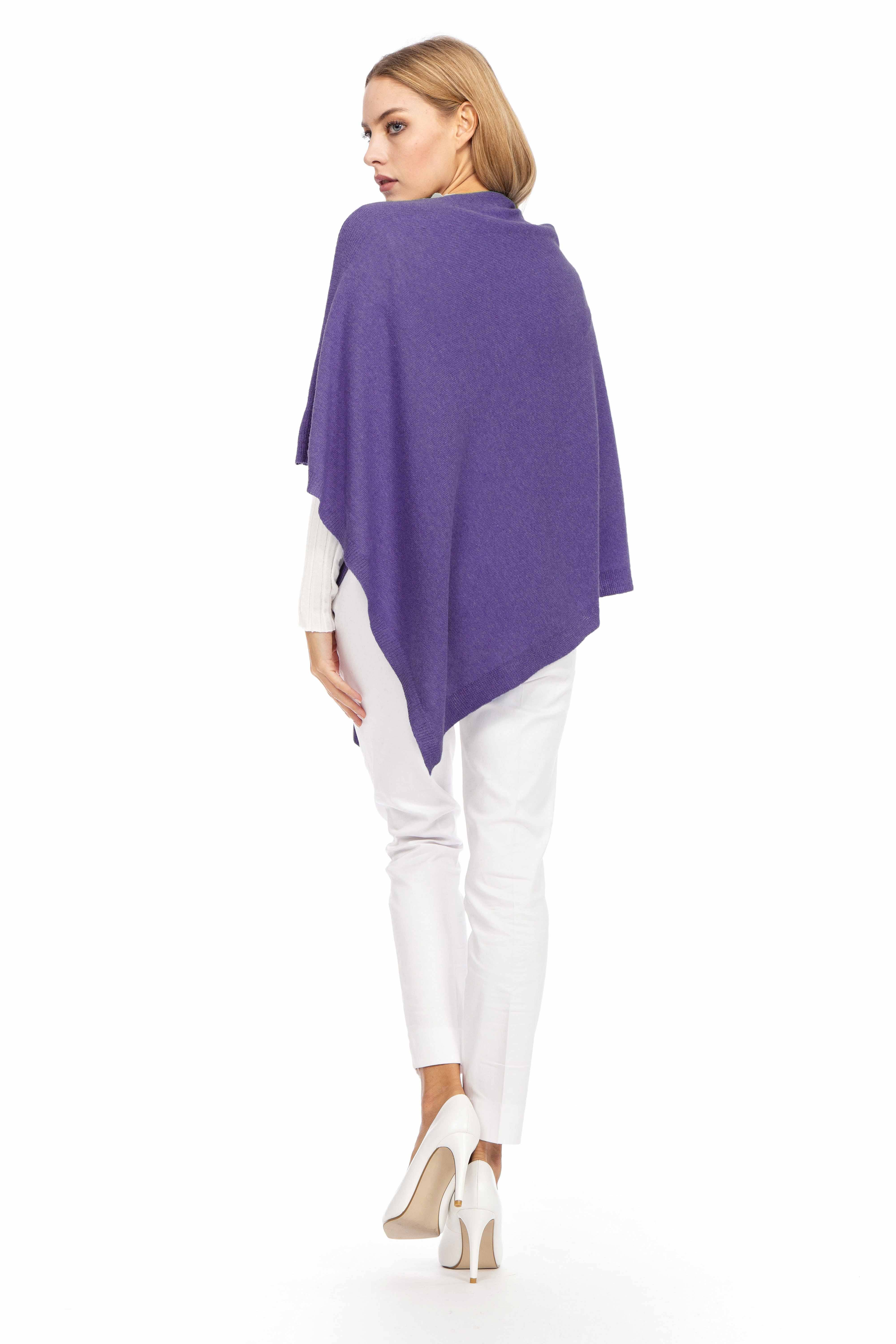 BenveCashmere - Vente Poncho – femme - Poncho en maille et cachemire taille unique7