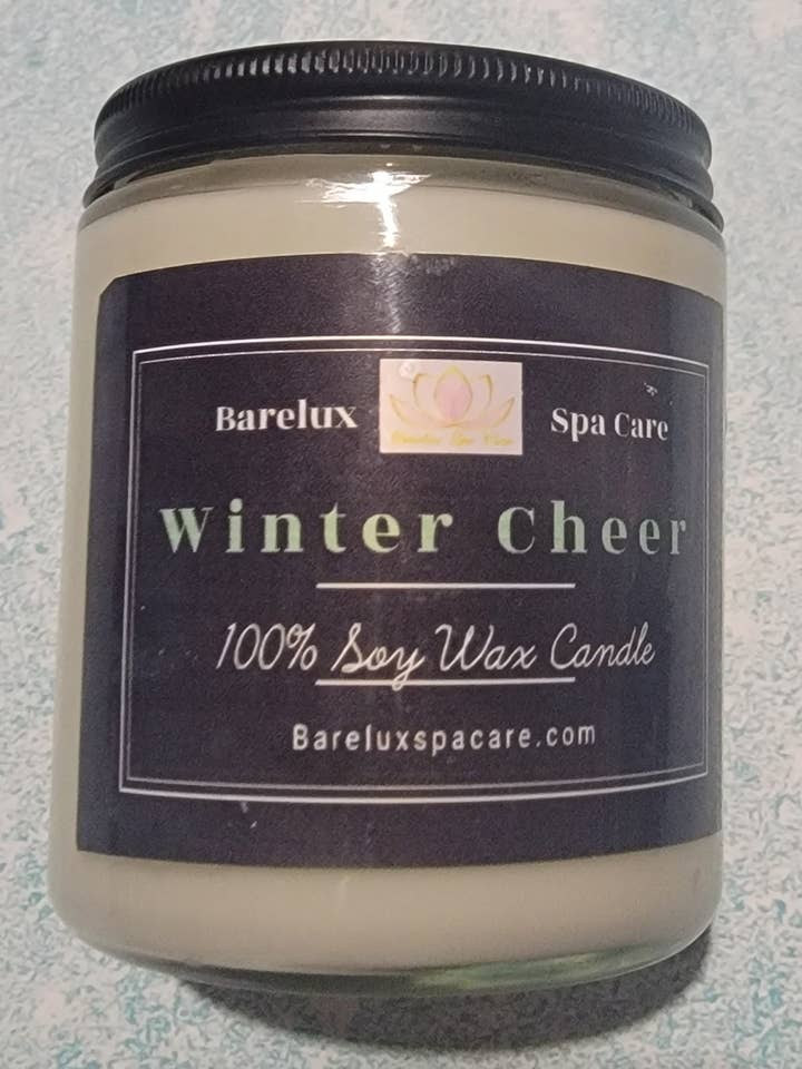 Winter Cheer Soy Candle for wholesale by Barelux Spa Care
