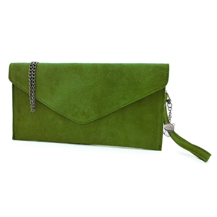 Ellas Trading - Wholesale Clutch Bag - Women's - Italian Suede Envelope Clutch Messenger Handbag