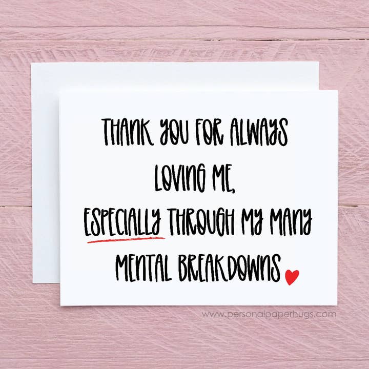 Thank You for Loving Me Anniversary Relationship Pandemic Card for wholesale by Personal Paper Hugs