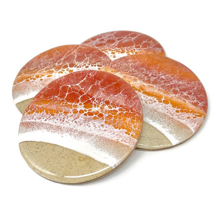 Sea Lion Studio – Großhandel Untersetzer – Ocean Wave Untersetzer-Set (4 Stück)3