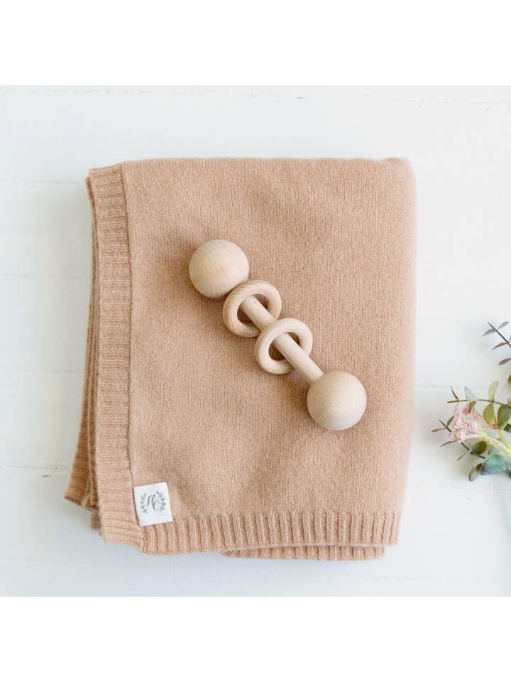 Heirloom Cashmere Australia - Venta al por mayor Manta de cama - Niños y bebés - Manta bebé punto liso cachemir - Canela
