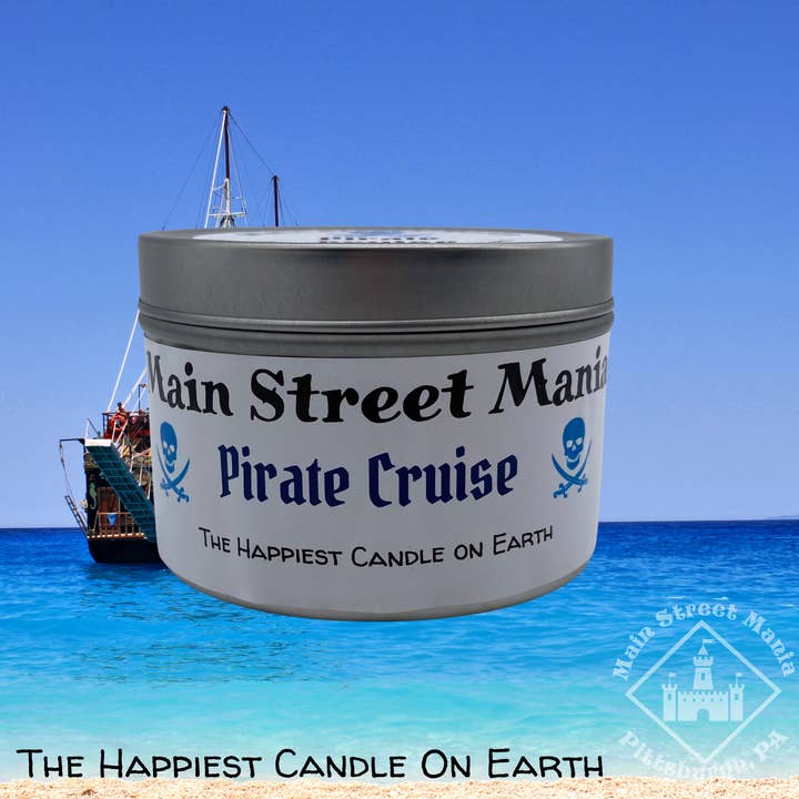 Main Street Mania - Wholesale Travel Candles - Pirate Cruise Happiest Candle on Earth 4 oz