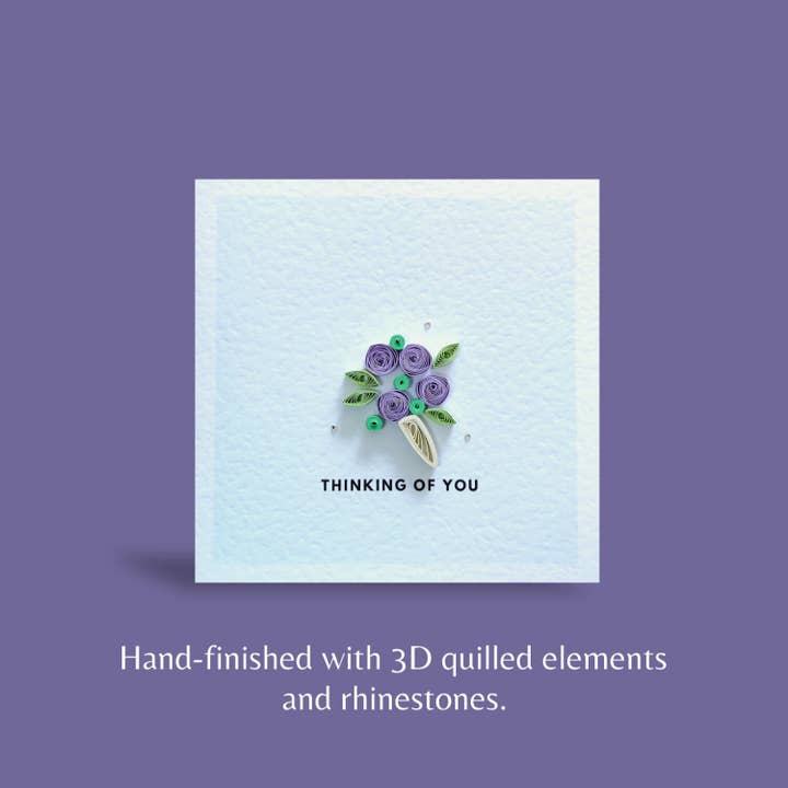 Tarjeta de felicitación 3D «Thinking of You, Flower» para venta al por mayor de Crane and Quiller