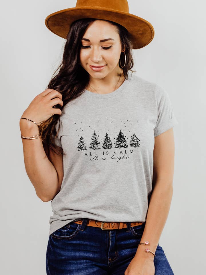 Scripted Pearl - Wholesale T-Shirt (Graphic) - Women's - Christian Tshirts, Christmas T Shirts, Silent Night29