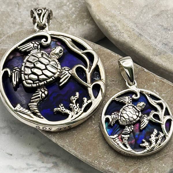 Goddess Design Studio - Wholesale Jewelry Set - Sterling Silver Sea Turtle Earrings, Heart Chakra1
