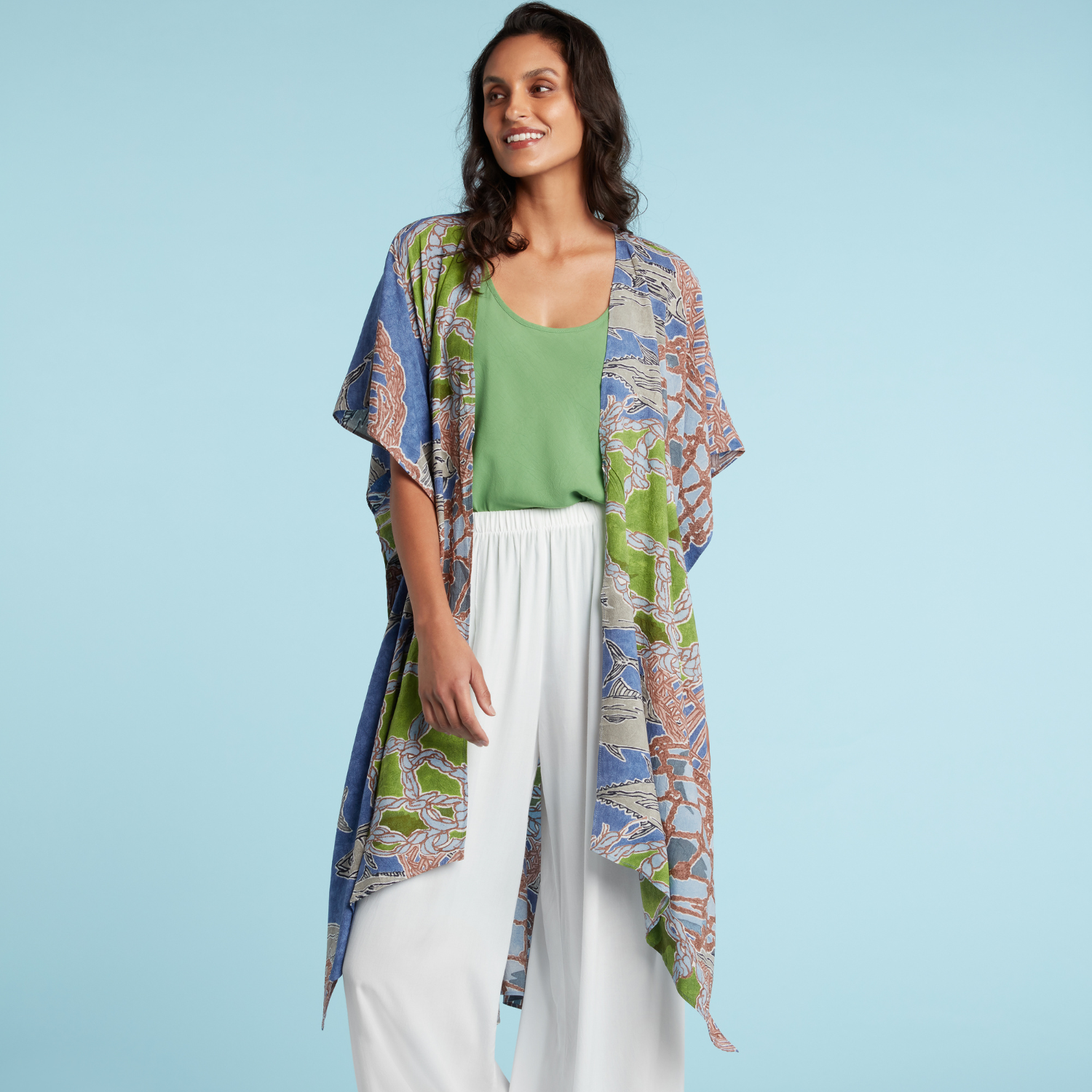 JAMS World - Wholesale Kimono - Women's - Kimono Jacket - Fishing Floats0