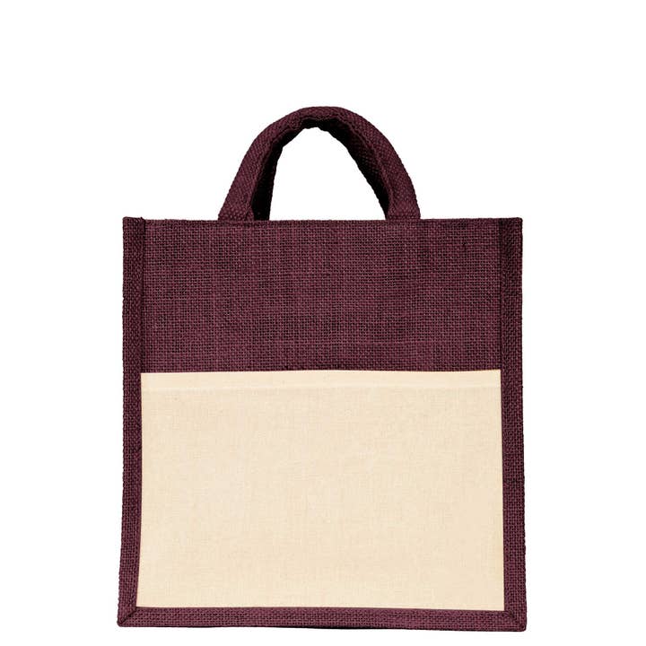 ecojutebags - Wholesale Tote Bag - Unisex - Set of 4 Jute Shopping Bags – Burlap Totes with Pocket