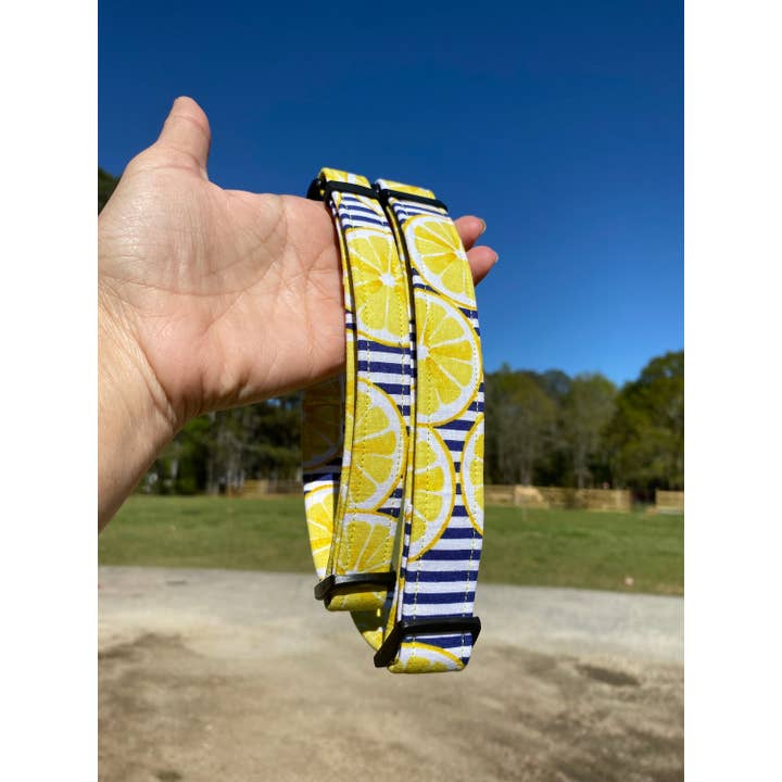 Collier pour chien à rayures citron, printemps/été, Dixie Lane Collars pour la vente par Dixie Lane Collars