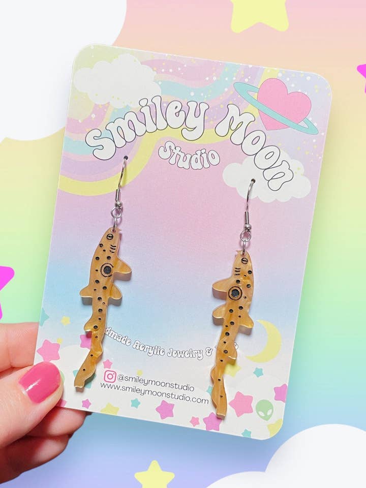 Epaulette Shark Earrings for wholesale by Smiley Moon Studio