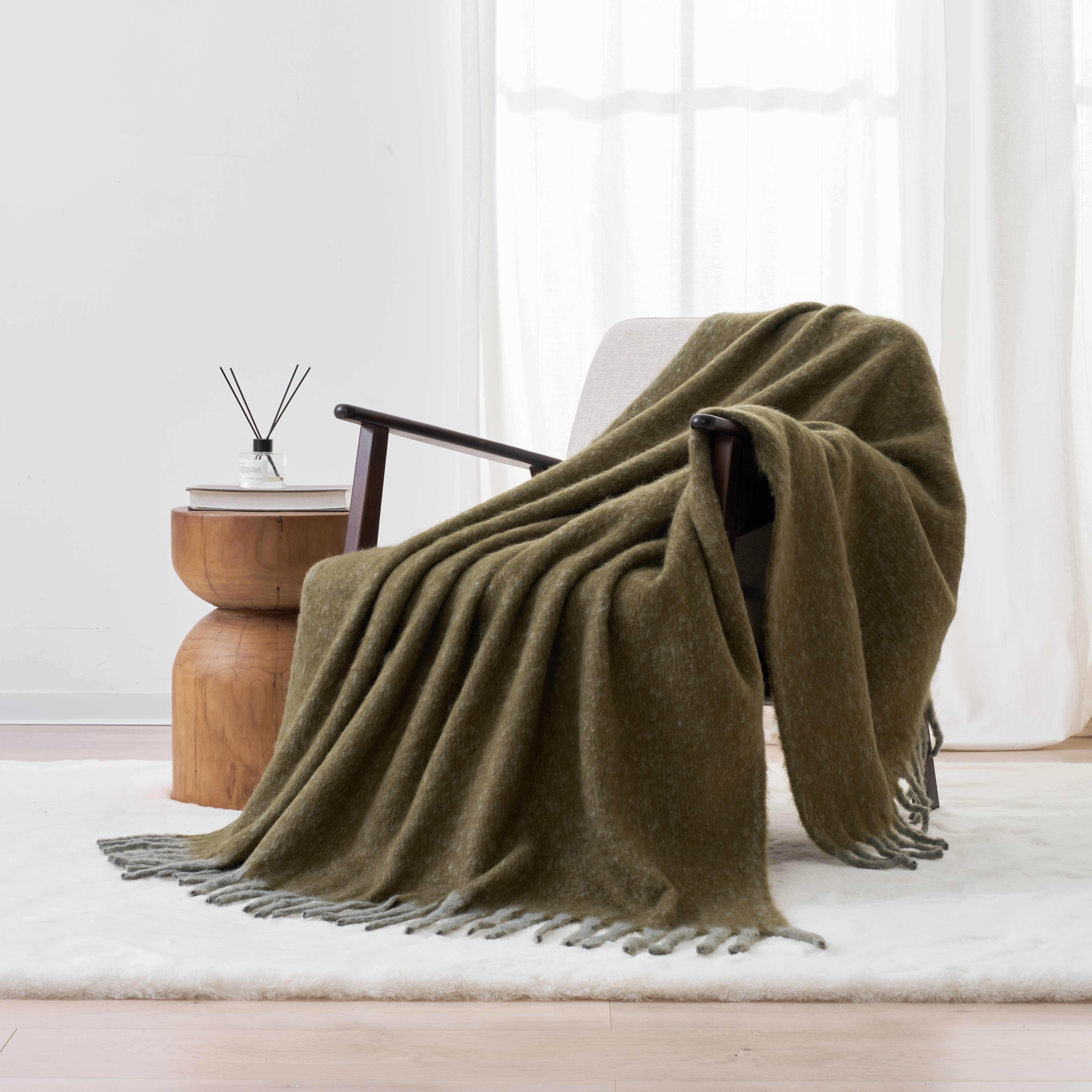 Allure Bath Fashions – wholesale Throw blanket – Aisling Faux Mohair Throw - Soft, Stylish Fringed Blanket10
