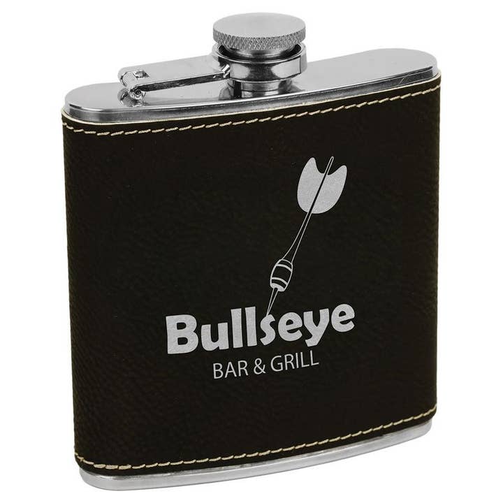Laserable Leather flask set Personalized flask without Logo for wholesale by Laser Leatherette