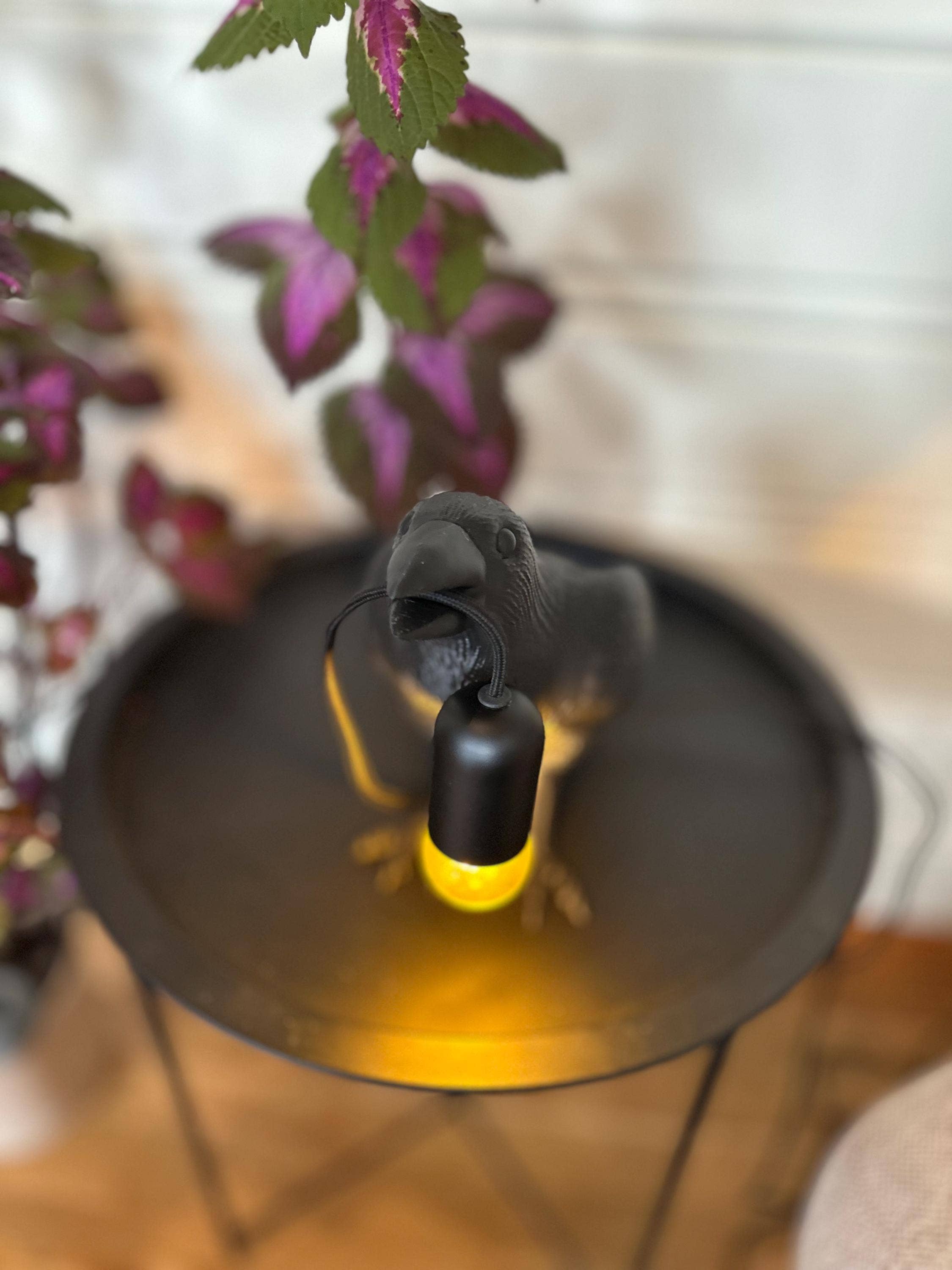 <3 Studio – wholesale Accent/desk lamp – Gothic Raven – Whimsigoth Decor - 3D Printed Lamp for Table3