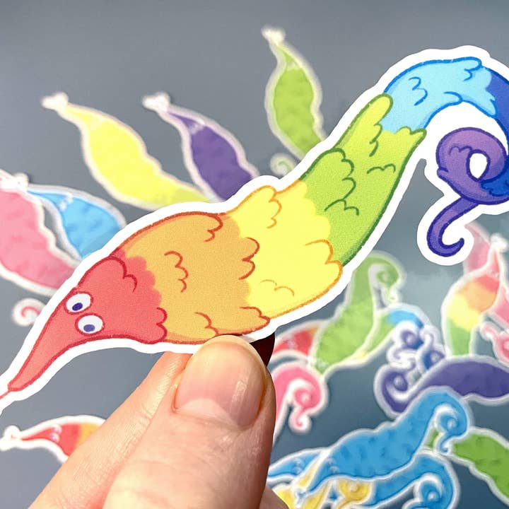 LompyArt - Wholesale Sticker - Worm on a String Sticker