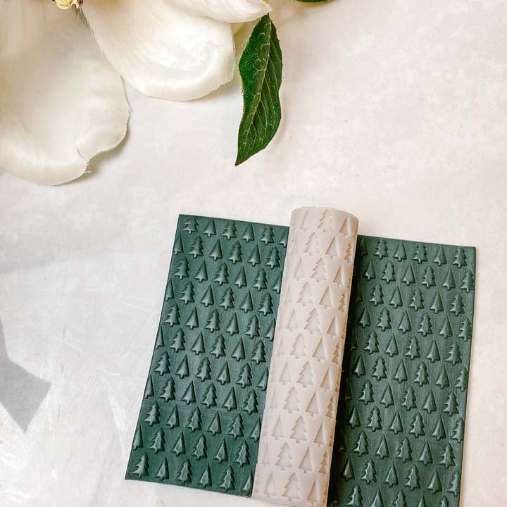 Tera Clay – wholesale Decorating tool – Christmas Trees Embossed Texture Roller