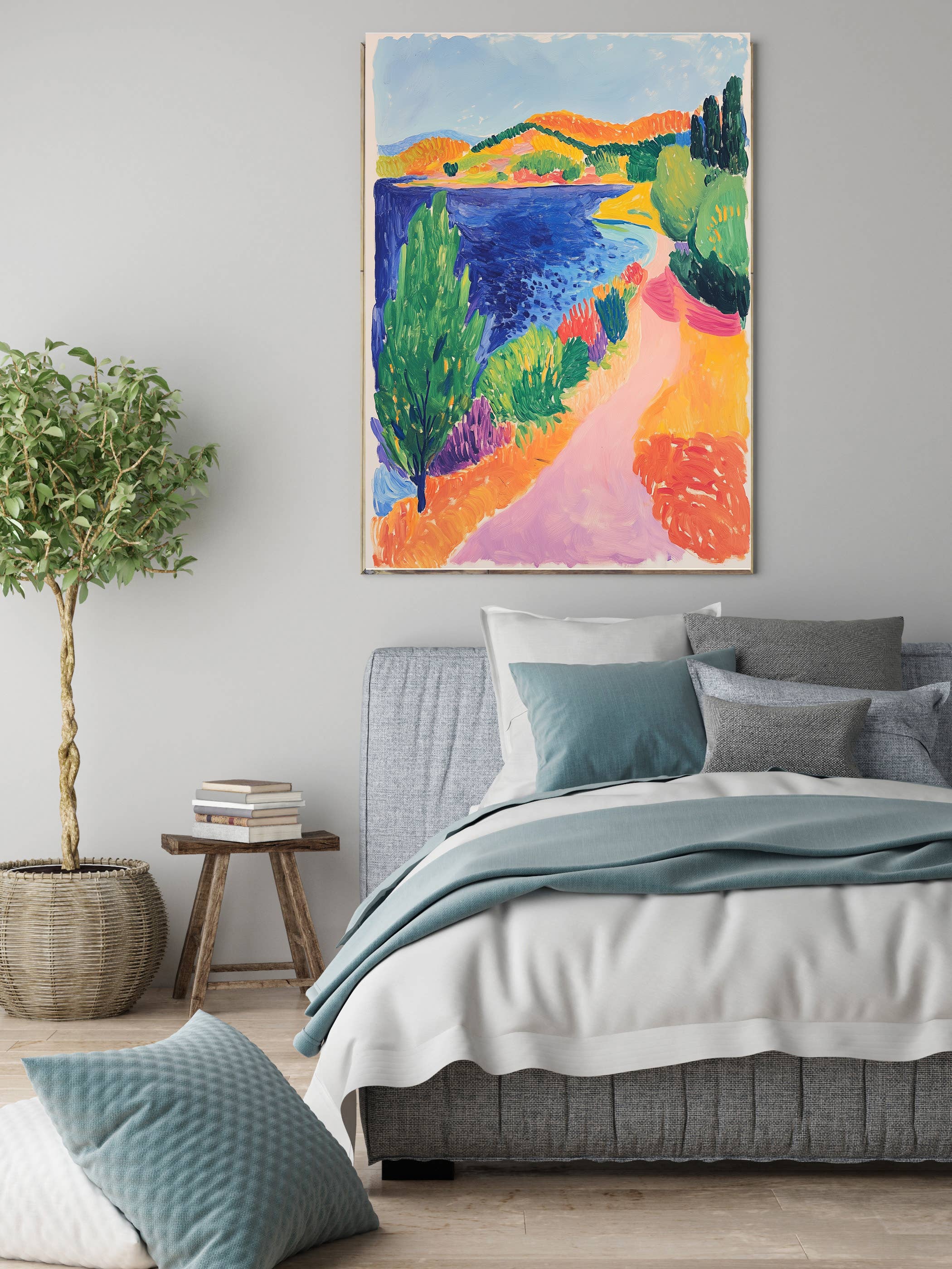 Kumo Art Prints - Wholesale Art Print - Colourful Abstract Landscape Painting Art Print  2