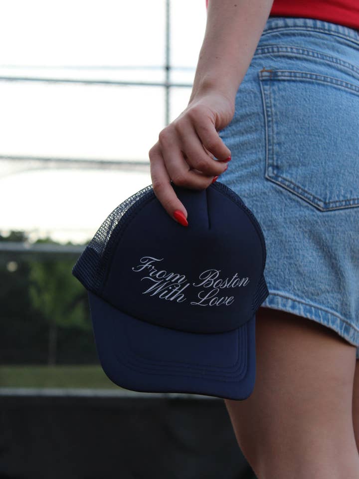 FROM BOSTON NAVY TRUCKER HAT for wholesale by MESSINA CLOTHING