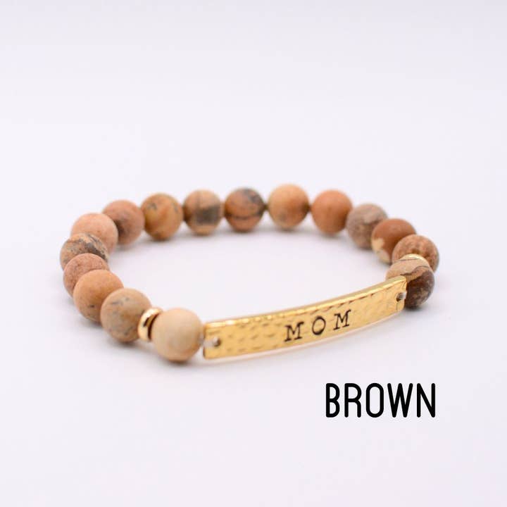 Two and Crew - Wholesale Beaded Bracelet - MOM stone stretch bracelet motherhood jewelry mothers day
