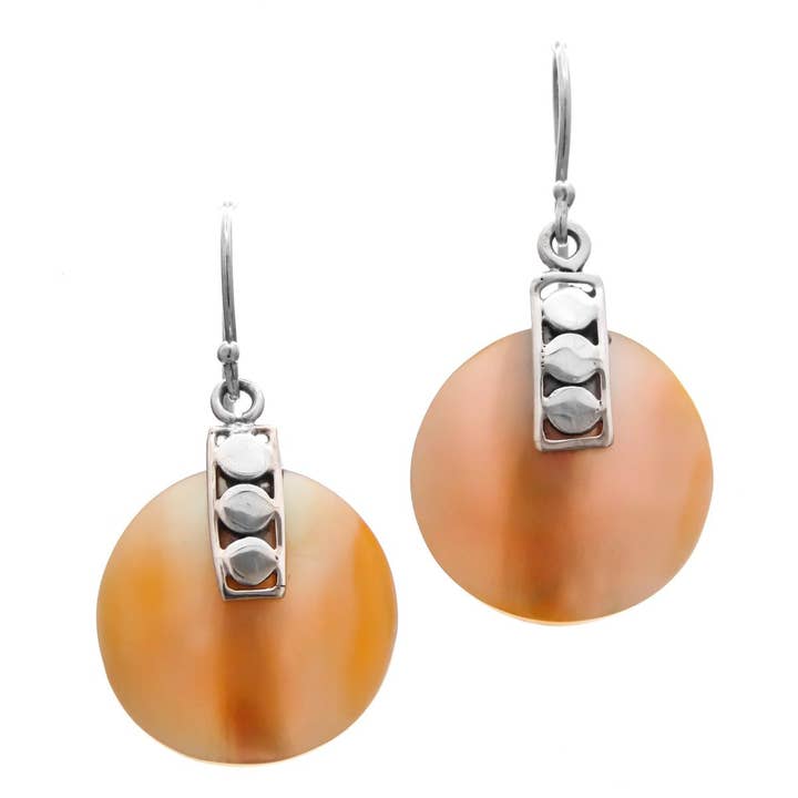 925 sterling silver gold abalone shell sterling earrings, 11/16" for wholesale by FifiRose