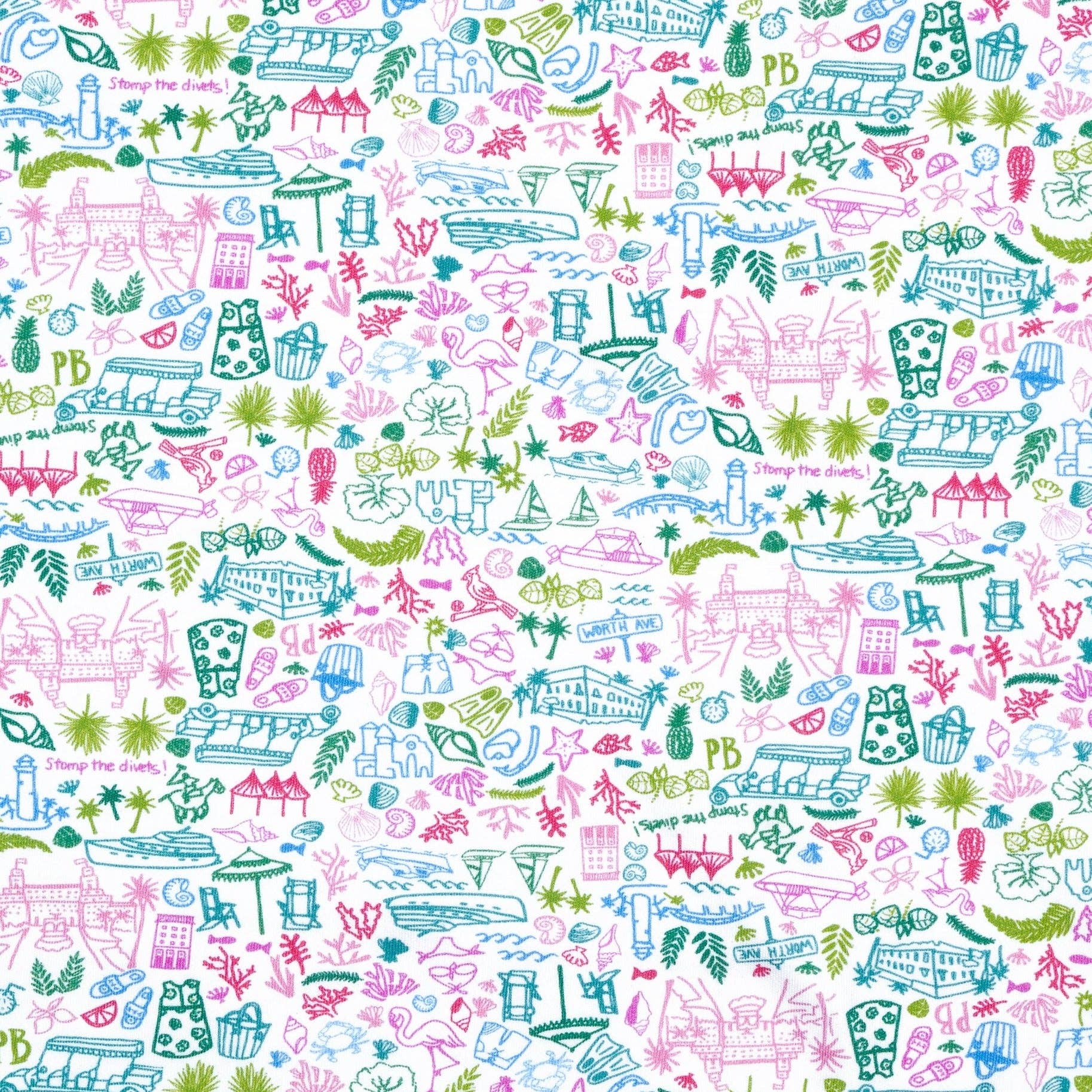 Worth Avenue Multi Palm Beach Kids Two Piece Pajamas for wholesale on Faire1