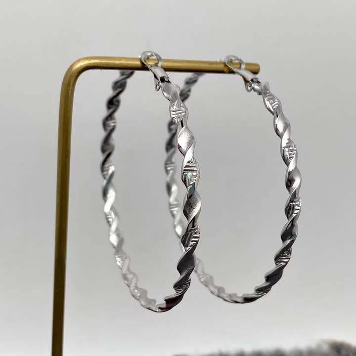 Mio Queena - Wholesale Hoop Earrings - 60mm Inside Diameter 18K Gold Plated SS Hoop Earrings - FGS7