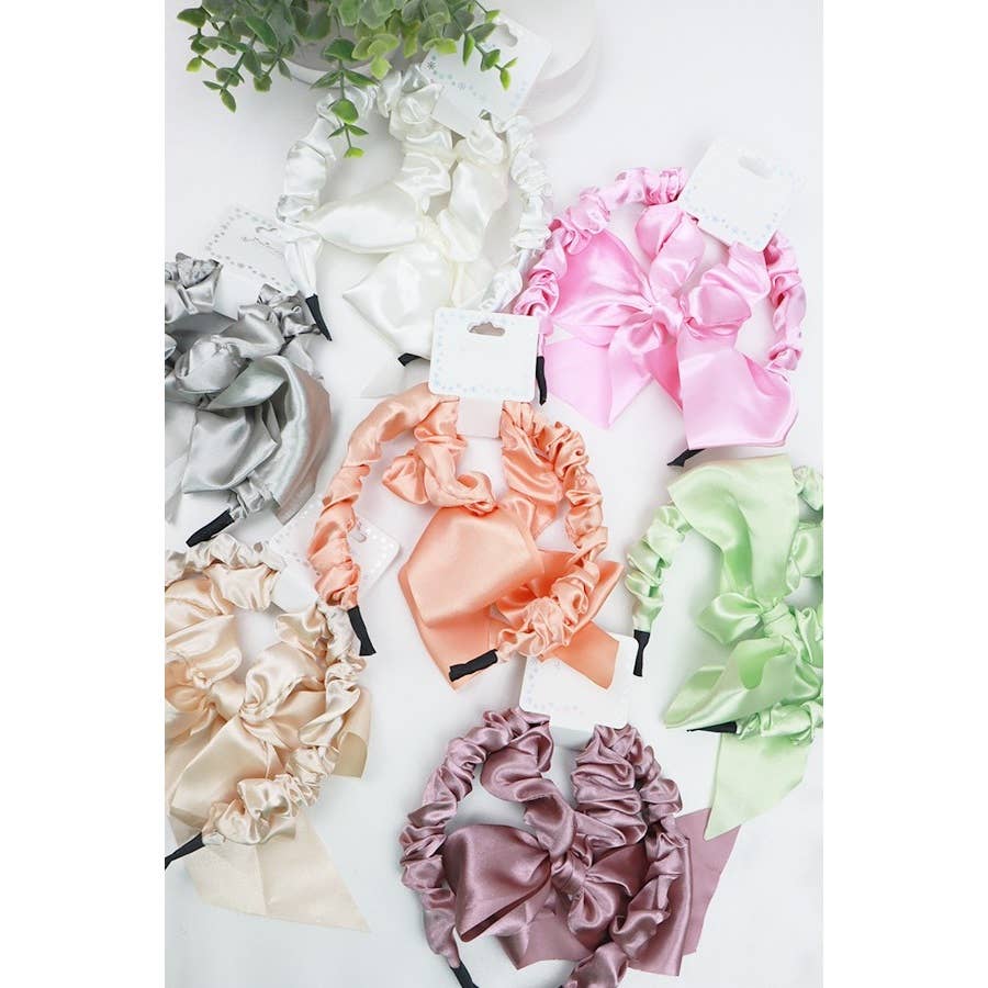 MIX COLOR Satin Scrunchie and Hairband Set for wholesale on Faire5