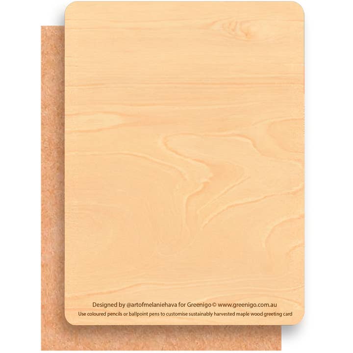 Greenigo - Wholesale Everyday greeting card - Wood Greeting Card - Gugu (Owl)1