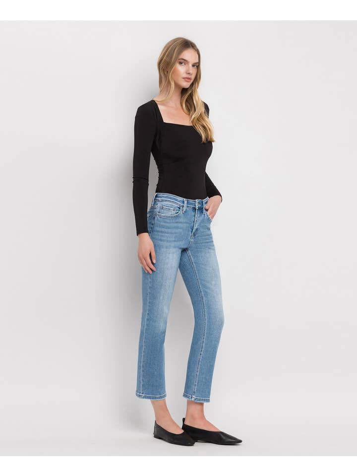 PERFECT FOR NOW HIGH RISE CROP SLIM STRAIGHT JEANS T5385 for wholesale on Faire4