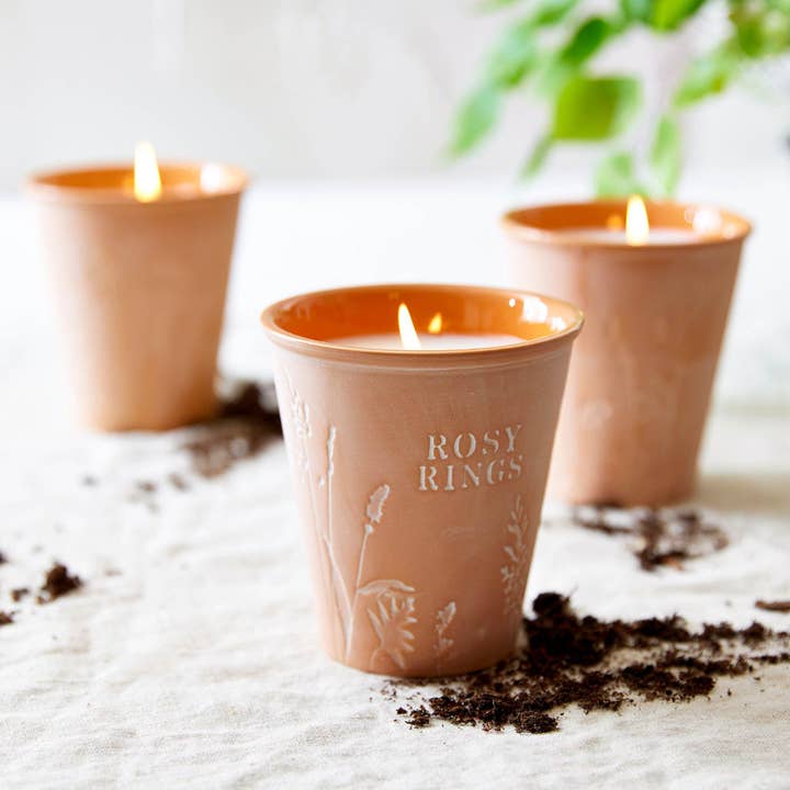 Rosy Rings - Wholesale Jar/Filled Candle - Tomato Vine Garden Pot Candle + Plantable Seed Dust Cover3
