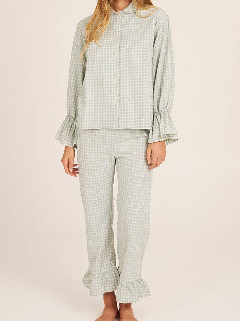 safistyle - Vente Ensemble de vêtements d'intérieur – femme - Ensemble haut et pantalon en vichy4