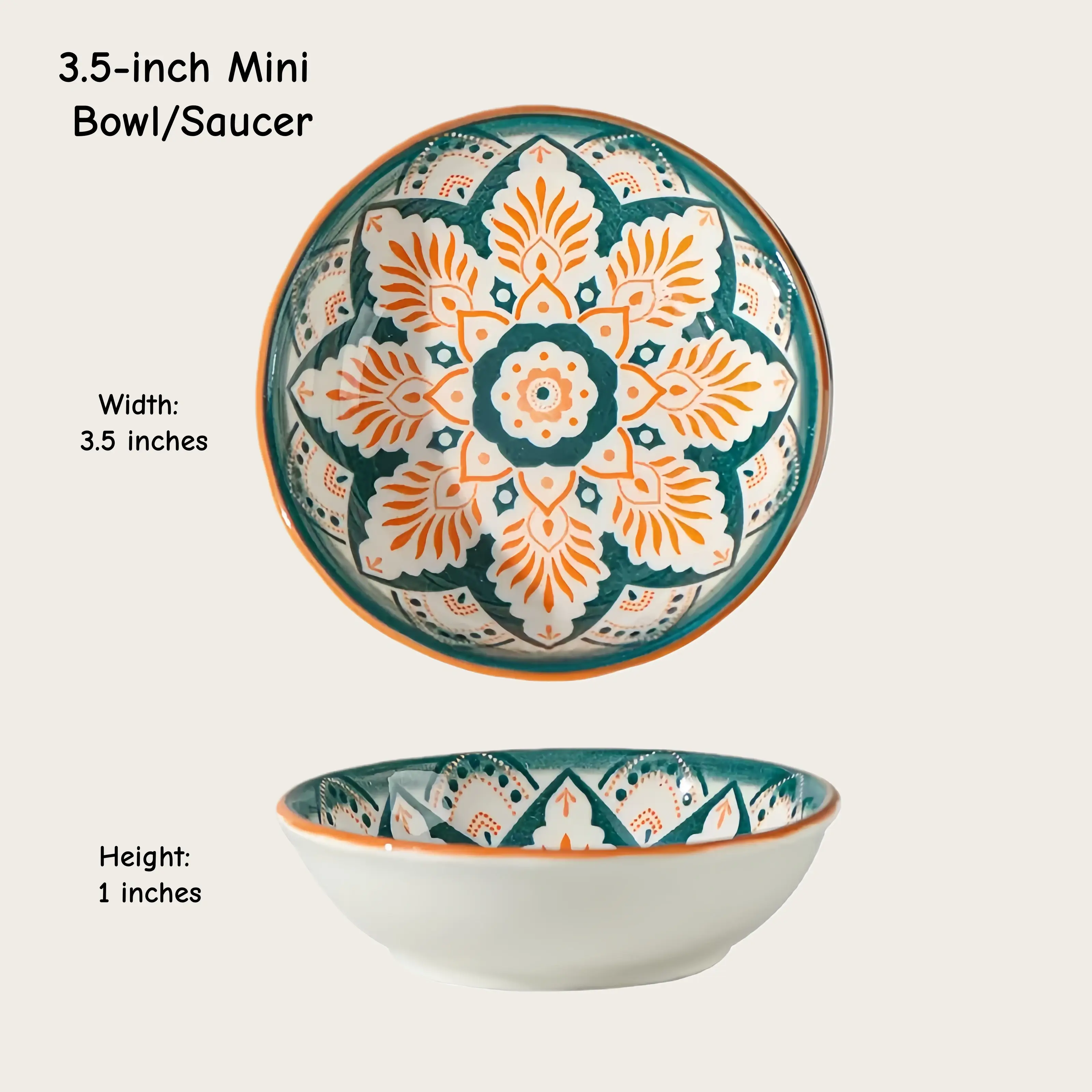 Otterware - Vente Bols à condiments/sauces - Plats à trempette en céramique style marocain (6 styles)4