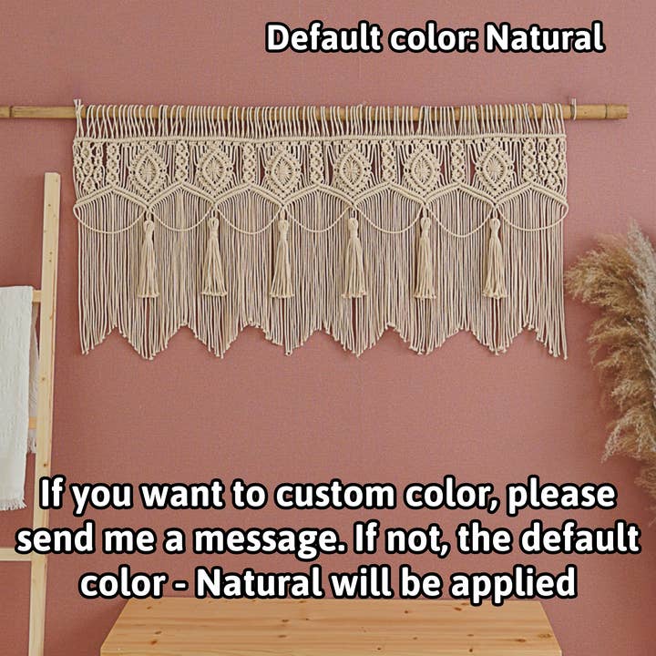 BeanDaikon - Wholesale Valance - Macrame Tassel Window Valance Curtain C131