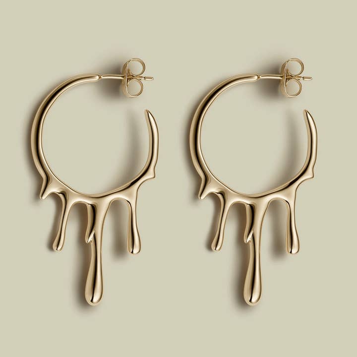 Dalí XXL Øreringe med 18k guldbelægning for engroshandel hos EarCandy Jewelry